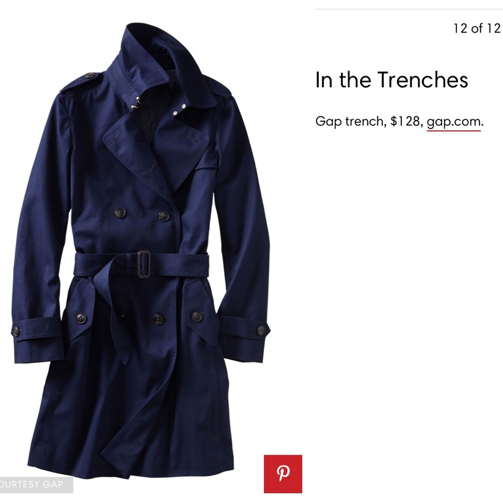Women’s XS , GAP, military style, cotton, belted trench coat / jacket.